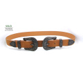 Two Buckles New Fashion Western Lady′s Belt Ky6006